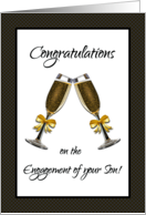 Congratulations on the Engagement of Your Son with Champagne Theme card