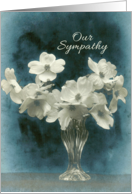 Our Sympathy with Elegant Dogwood and Ethereal Blue Background card