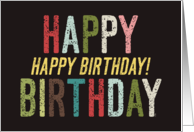 Happy Birthday with Hope It Rocks Message in Colorful Grunge Letters card