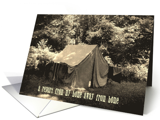 Camp Notes from Camper with Vintage Tent Photograph card (1297036)