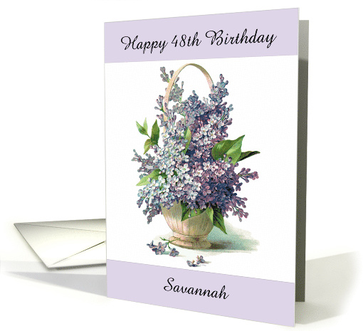 Personalized Happy Birthday with Custom Age and Gorgeous Lilacs card