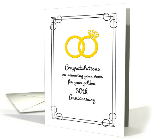 Congratulations on Renewing Vows for Golden 50th Anniversary card