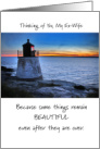 Thank You Ex-Wife for the Good Times with Pretty Sunset and Lighthouse card