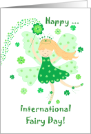 June’s International Fairy Day with Fairy and Clover Heart Wand card