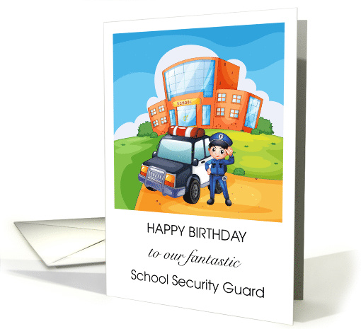 School Security Guard's Birthday with Cheerful Colorful... (1376938)