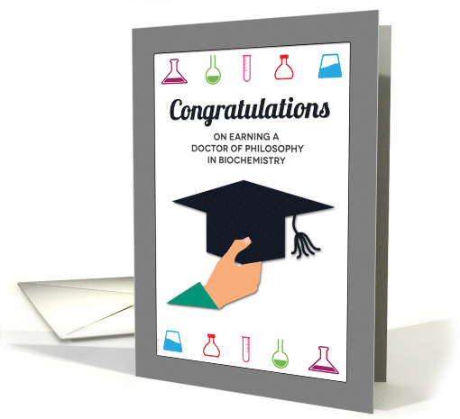 Graduation Congratulations for PhD in Biochemistry card (1386632)