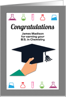 Graduation Congratulations for Chemistry with Custom Name and Field card