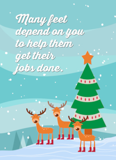 Funny Merry Christmas to Podiatrist with Reindeer in Boots