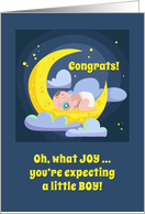 Congrats You’re Expecting a Little Boy with Moon and Stars Theme card