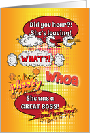 Cartoon Style Goodbye to a Great Female Boss Who Will Be Missed card