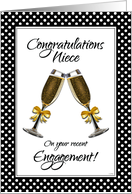 Congratulations Niece on Your Recent Engagement with Champagne Toast card