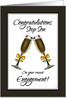 Congratulations Step Son on Recent Engagement with Champagne Toast card