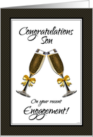 Congratulations Son on Your Recent Engagement with Champagne Toast card