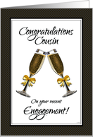 Congratulations Cousin on Your Recent Engagement with Champagne Toast card