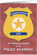 Congratulations Son on Being Accepted to Police Academy card