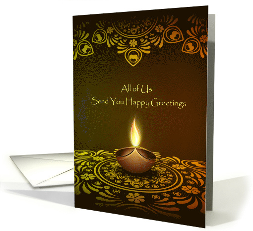 At Diwali All of Us Send You Happy Greetings with Diya card (1406572)