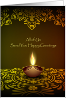 At Diwali All of Us Send You Happy Greetings with Diya card