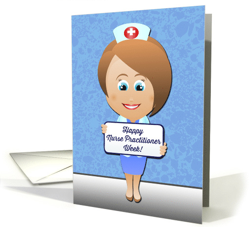 Happy National Nurse Practitioner Week in Cute Cartoon Style card