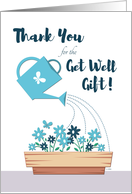Thank You for the Get Well Gift with Watering Can and Flowers Design card
