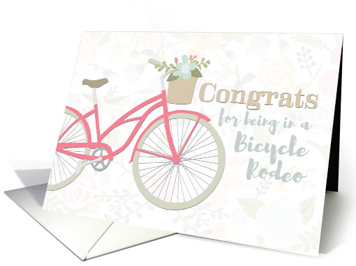 Congratulations for Being in Bicycle Rodeo with Pink Bicycle card