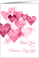 Thank You for Valentine’s Day Gift with Lots of Pink Hearts Design card