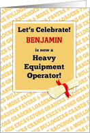Graduation Party Invitation for Heavy Equipment Operator card