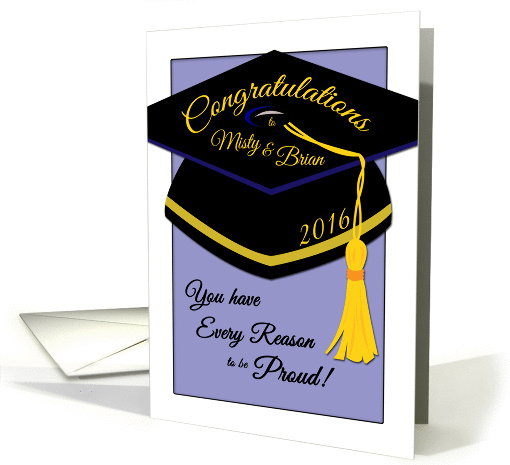 2016 Graduation Congratulations Mindy & Brian-Version 2 card (1432424)