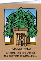 Thinking of Granddaughter at Camp with Funny Outhouse Design card