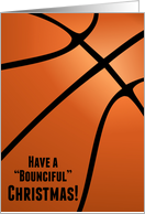 Humorous Christmas Basketball Design for a Bounciful Holiday card