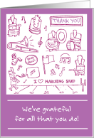 Thank you Marching Band Leader for All That You Do with Cute Line Art card