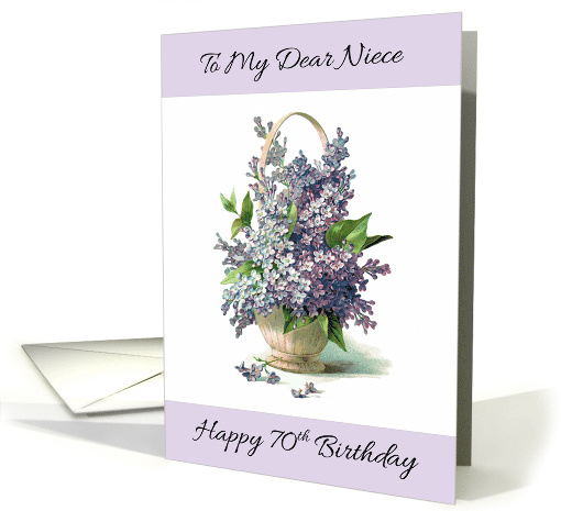 Niece's 70th Birthday with Gorgeous Vintage Purple Lilacs card