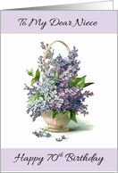 Niece’s 70th Birthday with Gorgeous Vintage Purple Lilacs card
