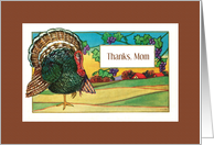 Thanks Mom Thanksgiving Was Wonderful with Turkey in Rural Scene card
