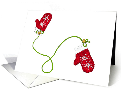 Red Christmas Mittens card (996545)