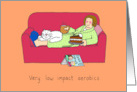 Low Impact Aerobics Cartoon Diet Encouragement Humor card