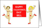 Valentine’s Day February 14th for Bill Cartoon Sexy Dancing Ladies card