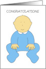 Congratulations on Birth of your Grandson Cute Cartoon Baby Boy card