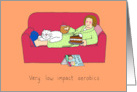 Good Luck With Your Diet Cartoon Lady Low Impact Aerobics card