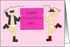 Gay Men in Sexy Outfits Cartoon Valentine Humor card