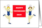 Veterans Day Cartoon Burlesque Cartoon Dancing Ladies card