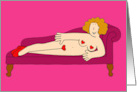 Burlesque Lesbian Lady Sexy Funny Cartoon Valentine card