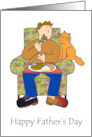 Happy Father’s Day from the Cat Cartoon Ginger Cat Asking for Food card