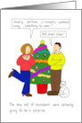 Christmas Cartoon Humor the Unromantic Gift from Him for Her card