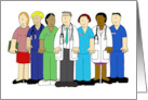 Medical Team Doctors and Nurses Appreciation and Thanks Cartoon Group card
