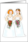 Two Cartoon Brides Civil Partnership or Wedding Congratulations card