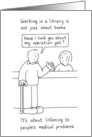 Librarian Birthday Humor Cartoon Customer and Staff Member card