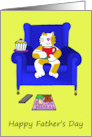 Happy Father’s Day from the Cat Cartoon Cat in an Armchair card