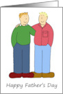 Gay Father’s Day Two Cartoon Dads with Arms Around Each Other card