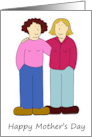 Gay Lesbian Mother’s Day Two Mothers Cartoon Female Couple card