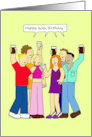 Happy 30th Birthday Cartoon Group of Young People Having Fun card